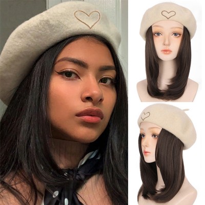 【Cozy Chic Season】Plush Beret Wig AT156 - Embrace Warmth with Luxe Wool Blend, Perfect for Stylish Autumn/Winter Days & Effortless Glamour