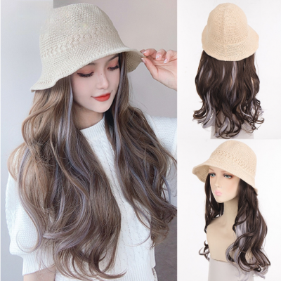 【Sea-Worthy Chic】Fisherman's Hat Wig Highlights AT266 - Cast Away in Style with Subtle Waves & Coastal Flair