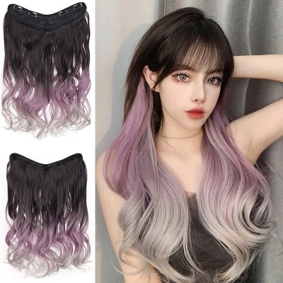 Seamless Full-Head Wig with Large Wavy Gradient Color EX31