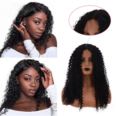 Long Curly Wig with Small Curls in the Front Lace For Black Women 60cm SW127