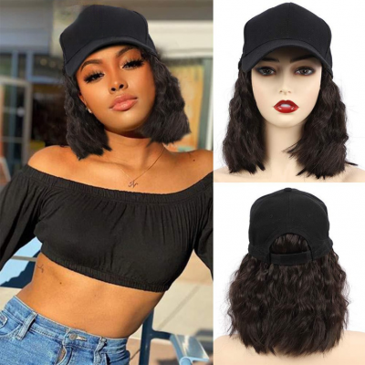 【Sporty Chic Combo】Baseball Cap & SW265 Short Curls - Rock Casual Cool with Stylish Cap Over Bouncy, Low-Maintenance Curls for Effortless Street Appeal