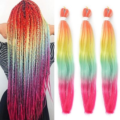 【Colorful Chaos】60cm SW335 - Bold Dirty Braids with a Pop of Color - Make a Funky Festival Fashion Statement