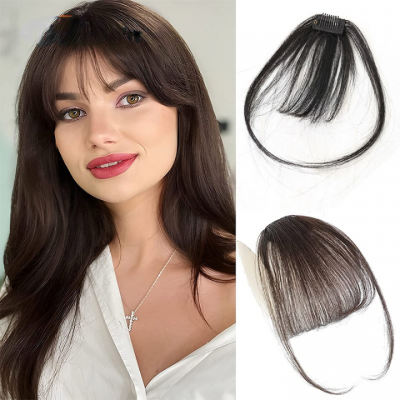 Real hair French Parting Handwoven Bangs Z426