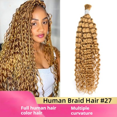 Human Hair Full Real Hair Crystal Hair Extensions Deep Wave Blonde