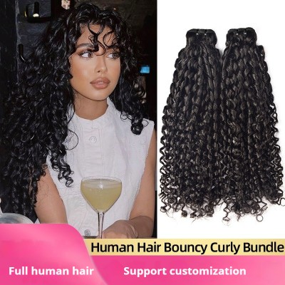 Human Hair Natural Bundle Hair Bouncy Curly