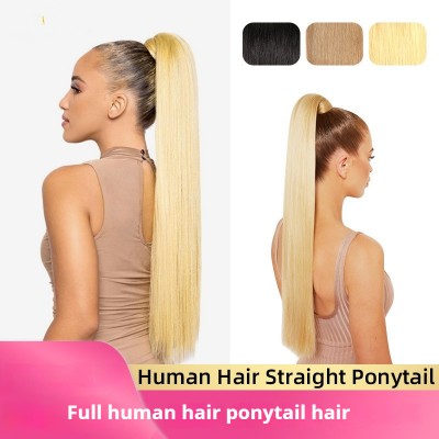 Velcro Ponytail Wig - Velcro Ponytail, Full Real Hair, Instant Snap on Elegant Ponytail Style, Effortlessly Transform Daily & Evening Hairstyles, Elegant Presence Switch at Will