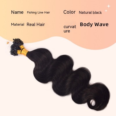 Human Hair Fully Real Fishline Hair Invisible Traceless Hair Extensions Body Wave