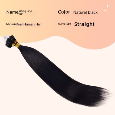 Invisible Fishline Straight Real Hair Extensions - Invisible Fishline, Full Real Hair, Instant Reveal Ultimate Smoothness, Effortlessly Craft Trace-Free Long Hair, Natural Beauty Within Reach