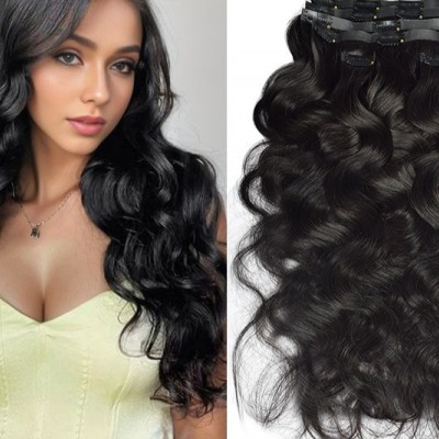 Human Hair Full Real Hair Exquisite Clip Ins Seamless 