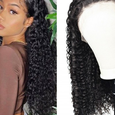 Human Wig Front Lace Glueless Hair Deep Curly