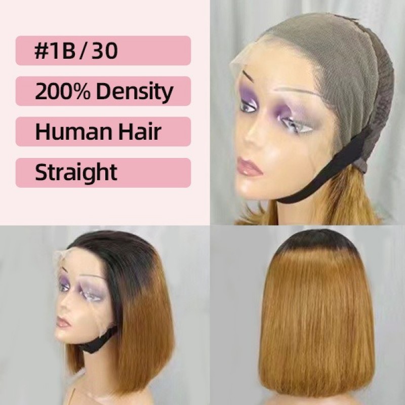 Human Hair Full Frontal Lace BoB wig 200 Density