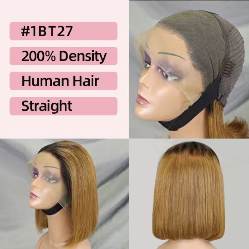 Human Hair Full Frontal Lace BoB wig 200 Density