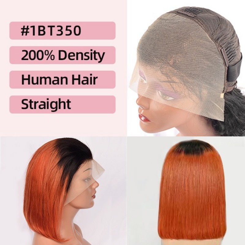 Human Hair Full Frontal Lace BoB wig 200 Density