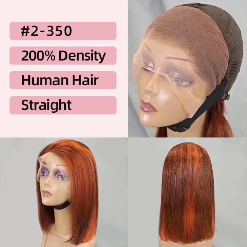 Human Hair Full Frontal Lace BoB wig 200 Density