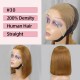 200% Density |13x4 Full Frontal Straight Mid Part Lace Bob Wig 100% Human Hair