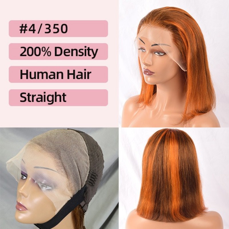 Human Hair Full Frontal Lace BoB wig 200 Density