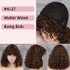 Full Front Lace Water Wave Short Bob with Bang Wig 100% Human Hair