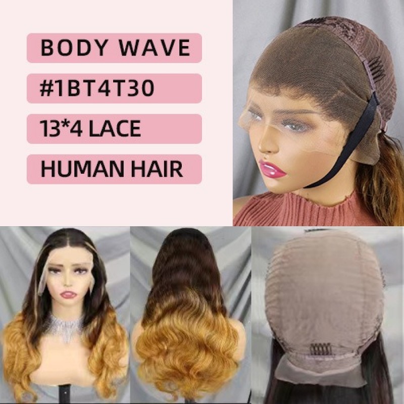 Human Hair Wig Body Wave Front Lace 13*4