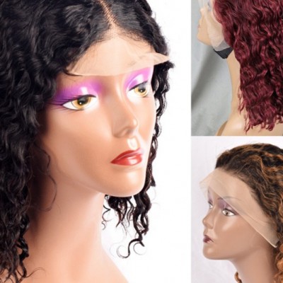 Human Hair 13*4 Front Lace BOB Wig Water Wave