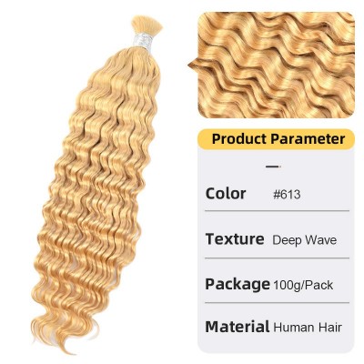 Human Hair Full Real Hair Crystal Hair Extensions Deep Wave 613