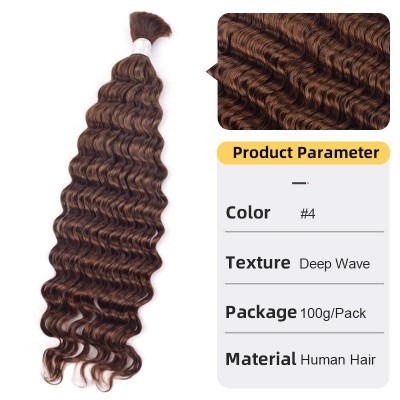 Human Hair Full Real Hair Crystal Hair Extensions Deep Wave Dark Brown