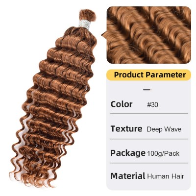 Human Hair Full Real Hair Crystal Hair Extensions Deep Wave #30