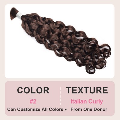 Italian Curly #2 Crystal Real Hair Extension - Seductive Dark Brown, Crystal Clear, Italian Curl, Plug-In to Enchant, Unleash Your Charm