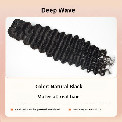 【Stylish Upgrade】Captivating Deep Wavy Natural Black Human Hair Bundles - Transform Your Look with Luxurious Waves and Rich, Vibrant Color