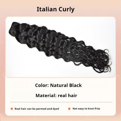 【Timeless Italian Twist】Natural Black Curly Human Hair Bundle - Revel in Eternal Grace with Luxe, Voluminous Waves