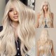 Synthetic Wig Silver Gold Wig Long Curly Hair Ready To Go