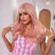 Synthetic Wig Pink Wig Long Curly Hair Fashionable Ready to Go