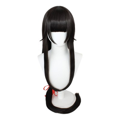 Arena of Valor Liangyue Cosplay Wig 120 cm Black Long Straight Hair Bang Wig with Cap Anime Wigs for Women or Children Halloween Christmas Carnival Party
