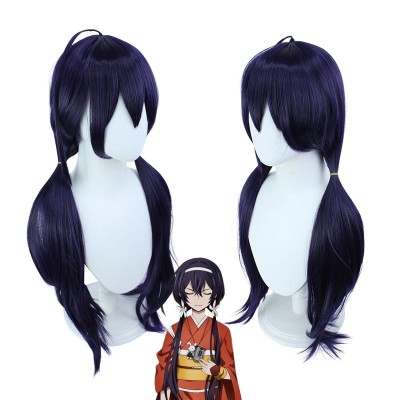 【Kyouka's Mystique】Dark Purple Long Wig 80CM - Embody the Enigmatic Izumi Kyouka with Striking, Vivid Locks for a True-to-Character Cosplay Experience