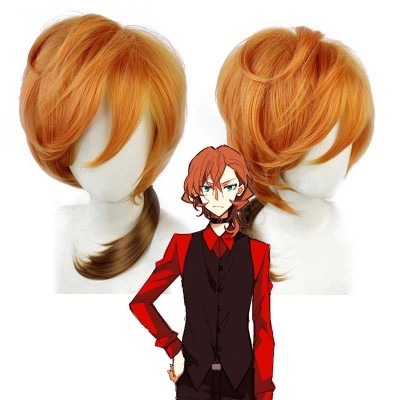 【Chuuya's Bold Spirit】Orange Short Wig 55CM - Capture Nakahara Chuuya's Daring Flair with Vibrant, Authentic Hair, Perfect for Anime Conventions & Fan Gatherings