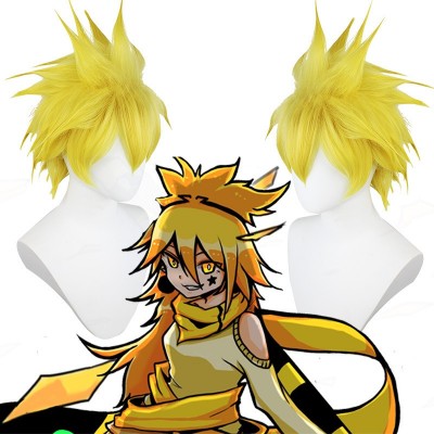 【Aotu World Vibrance】Cardelros Cosplay Wig - Shine Bright with 30cm Bold Yellow Short Hair, Unleashing Fierce Character Spirit for Epic Conventions
