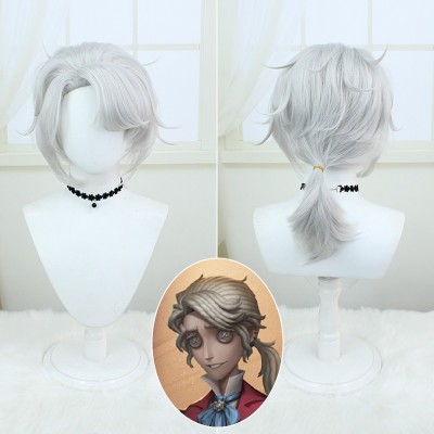 Identity V Composer Frederic Silver Short Wig - Precision 46cm, Exquisite Craftsmanship, Gleaming Silver Hair, Instant Transformation into a Musical Genius, Immersive Role Experience, Ignite Your Artistic Inspiration