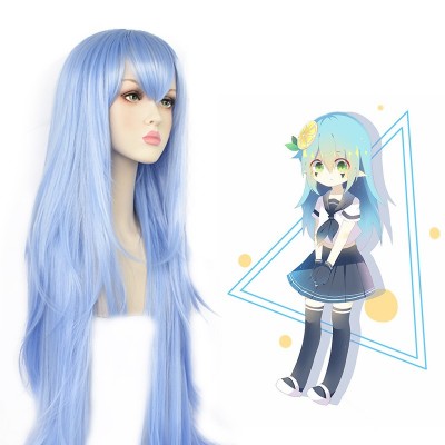 【AOTU World Mystique】Smog Series Angela Wig - Captivate with 100cm Vivid Blue Long Hair, Unveiling Enchanting Characters for Stunning Cosplay Experiences
