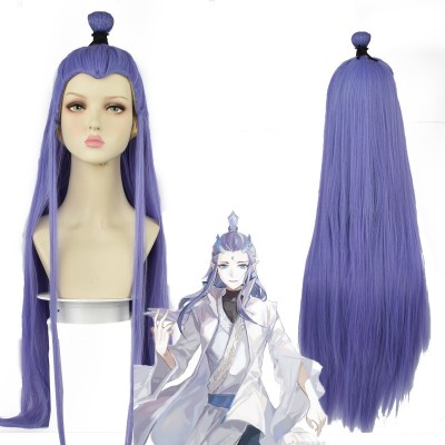 Nezha Birth of the Demon Child Ao Bing Cosplay Wig Purple Long Hair 100CM