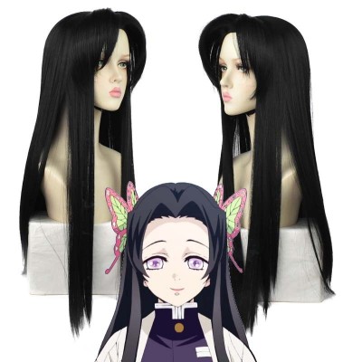 【Kanao's Grace】Ethereal 80cm Midnight Waves Wig - Perfect for Enchanting Demon Slayer Cosplay Elegance