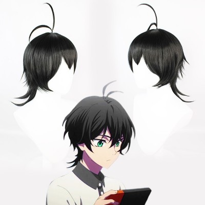 【Infinite Skateboard】Jinya Chinami Wig - 40cm Sleek Black Bob, Dynamic Cosplay Style for Street Edge Vibes