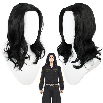 Tokyo Revengers Keisuke Baji Cosplay Wigs Black Hair 45CM