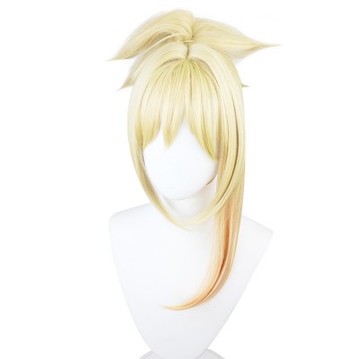 【Genshin Impact】Xiao Cosplay Wig - Majestic 33cm Blonde Tempest, Capture Aerial Elegance, Defy Gravity, Embody Celestial Might in Every Step