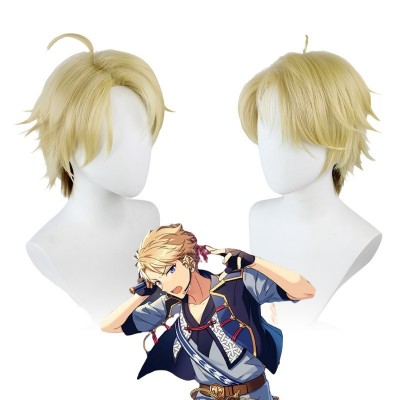 Dream Festival Narumi Nagare Cosplay Wigs Blonde Short Hair 30CM