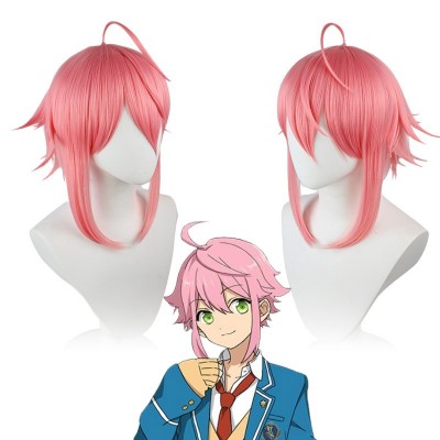 【Dream Fest Vibrance】40CM Pink Short Hair Hiiragi Tomoe Cosplay Wig - Channel Anime Iconic Style with Fierce Flair