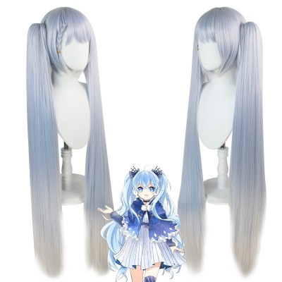 【Hatsune Miku】Yuki Mirai Silver Long Wig 120CM - Radiant Silver Strands, Enchanting Winter Elegance, Embark on a Dreamy Cosplay Journey