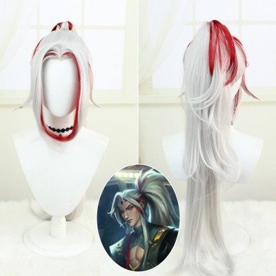 Yone Heartsteel Cosplay Wig - Voluminous Highlights with Ponytail