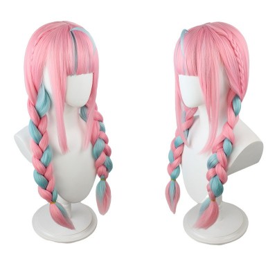 Virtual YouTuber Idol Kizuna AI Cosplay Wigs Pink Long Hair 70CM Dreamy Pastel Pink, Lush Length, and True-to-Character Design for an Irresistible, Digital Diva Transformation
