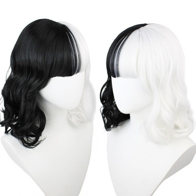 【Enchanted Elegance】Kuira Witch Wig 38CM - Unleash Your Inner Sorceress with Long, Dramatic Black & White Tresses, Ideal for Captivating Cosplay Transformations
