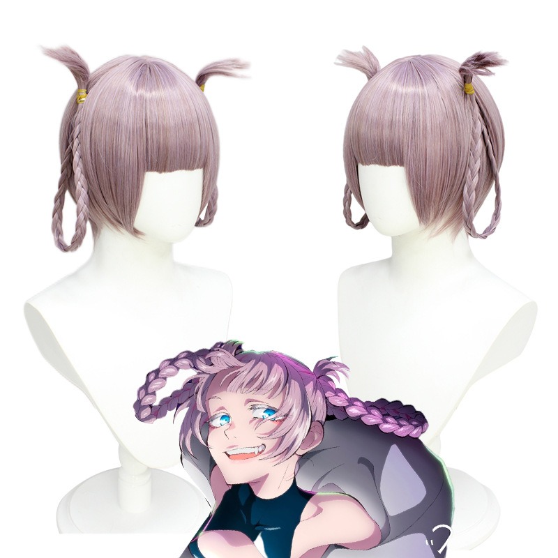 Song of the Night Nanakusa Jii Cosplay Wigs Light Purple Short Hair 30CM