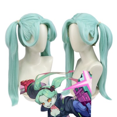 【Rebel Rouser】David Martinez Cyberpunk Wig - Daring Green 80cm Locks for Epic Edgerunner Vibes